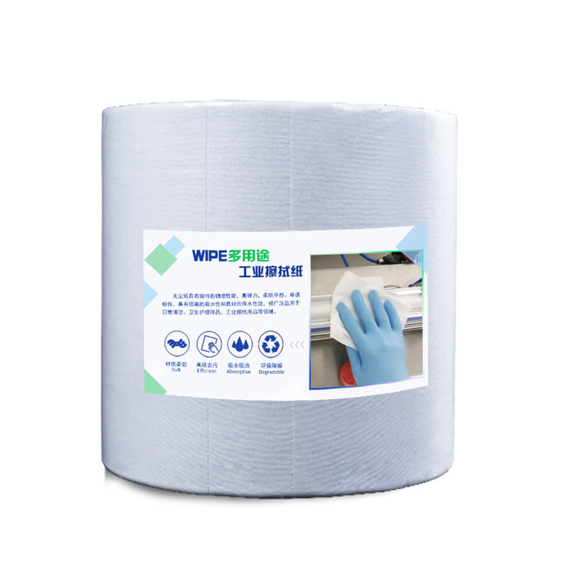 500pcs Industrial Viscose Dry Wipes 25x37cm Poly Cellulose Oil Absorbent Wipes Paper Roll